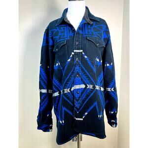 Polo Ralph Lauren Shirt Shacket Mens Medium Button Down Southwest Native Vtg 80s